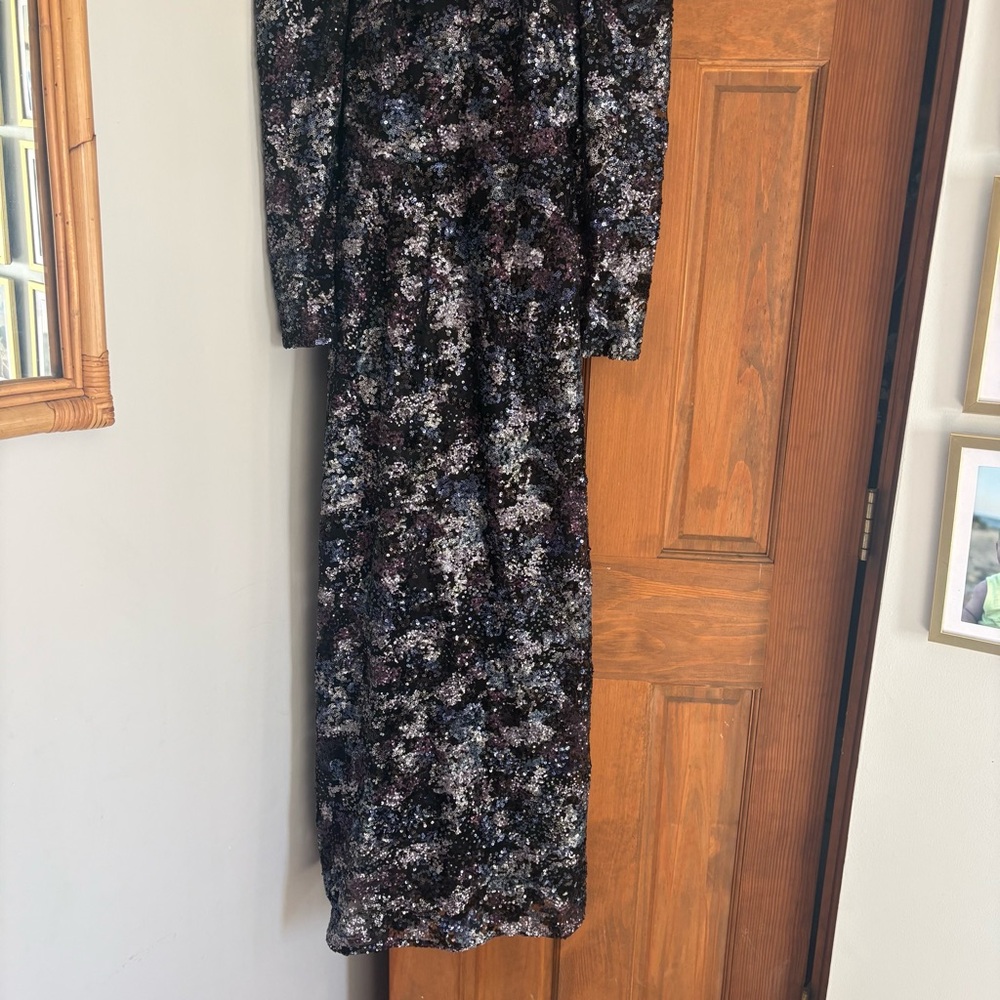 NEW Coast US 4 UK 6 Long Sleeve Sequin Maxi Dress Womens Cocktail Party Evening - Picture 5 of 11